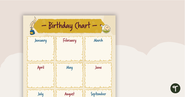 Sorcerer Supplies – Happy Birthday Chart teaching resource