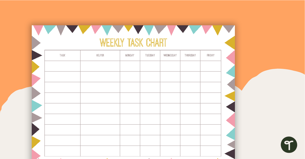 Pastel Flags Weekly Task Chart Teach Starter
