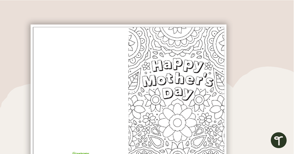 Go to Mother's Day Card – Mindful Colouring teaching resource