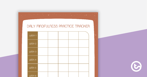 Mindfulness Activity Tracker - 10 Weeks teaching resource
