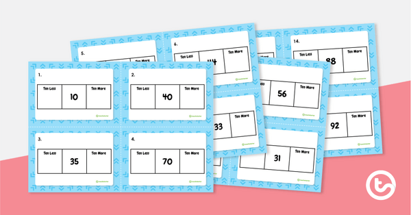 Preview image for Ten More, Ten Less Task Cards - teaching resource