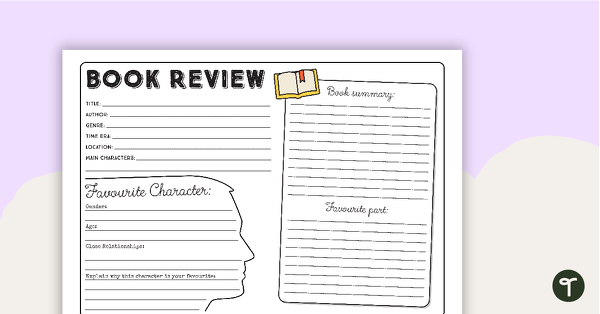 Book Review Worksheet teaching resource