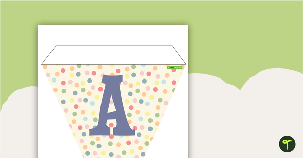 Image of Rainbow Spots Bunting (Cream) - Letter, Number And Punctuation Sets