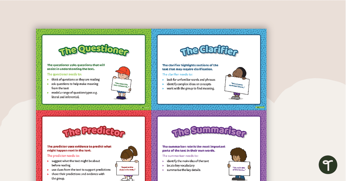 Reciprocal Teaching Role Cards teaching resource