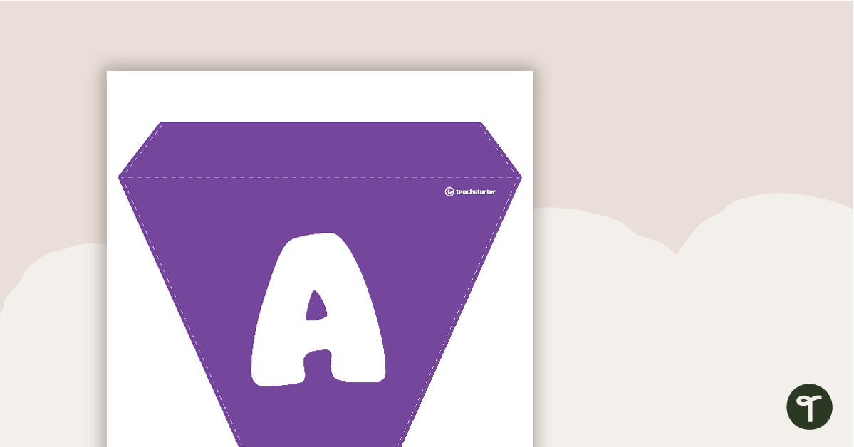 Plain Purple - Letters and Number Bunting teaching resource