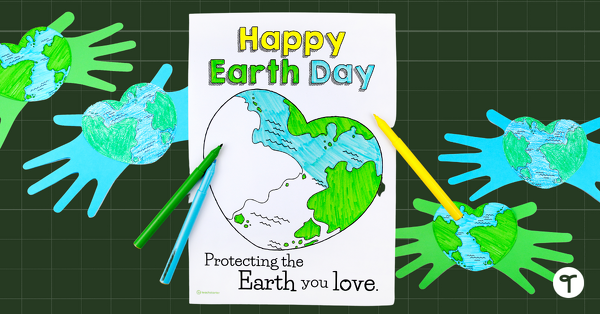 Happy Earth Day Coloring Sheet teaching resource