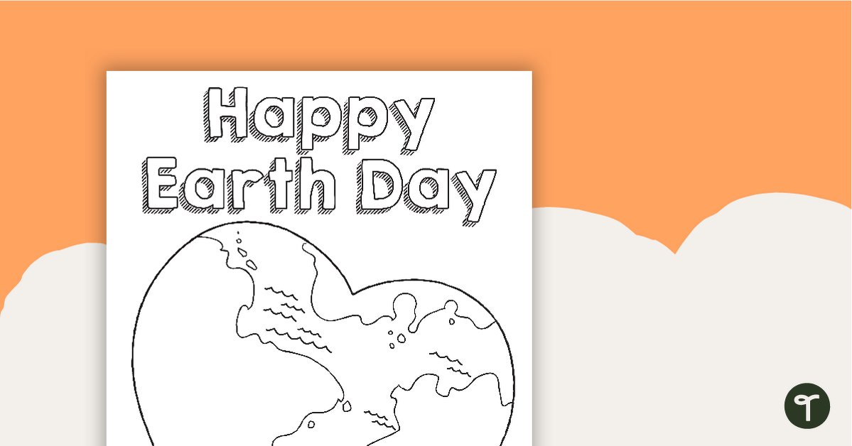 Happy Earth Day Coloring Sheet teaching resource
