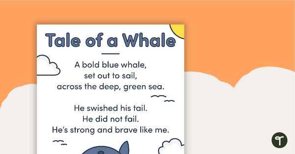Preview image for Tale of a Whale - Simple Rhyming Poetry Poster - teaching resource