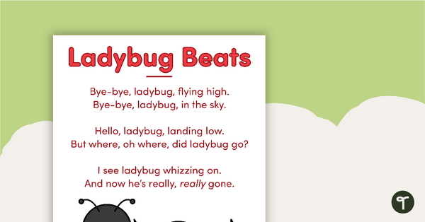 Ladybug Beats Poem - Simple Rhyming Poetry Poster teaching resource