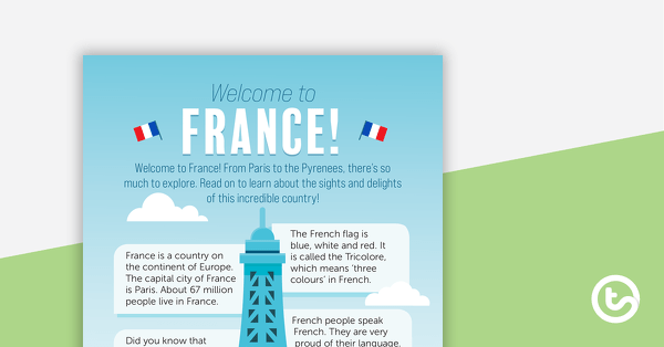 Go to Welcome to France! – Worksheet teaching resource