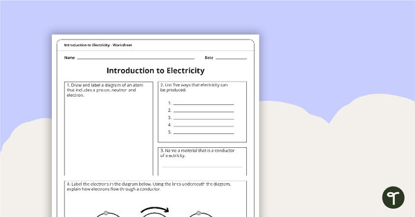 Go to Introduction to Electricity Worksheet teaching resource