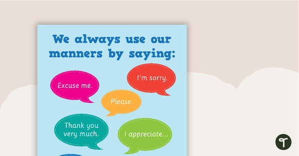Classroom Manners Poster teaching resource