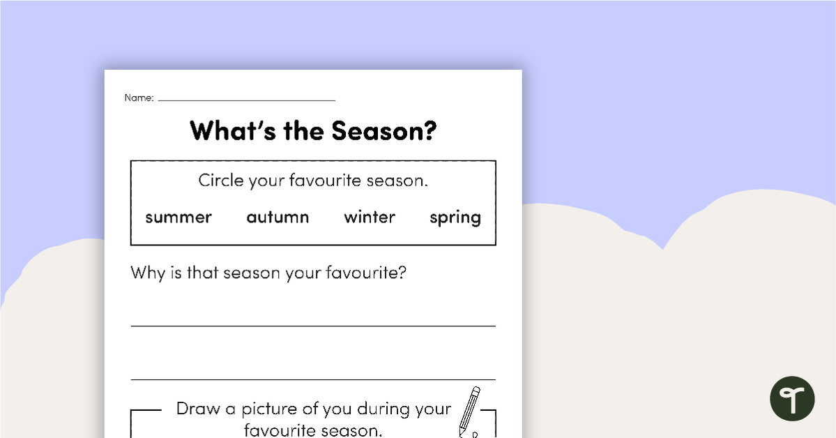 What's the Season? Worksheet teaching resource