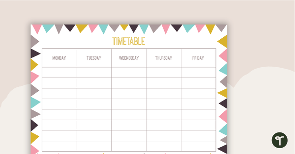 Pastel Flags - Weekly Timetable teaching resource