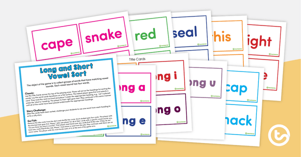 Preview image for Long and Short Vowel Sort - teaching resource