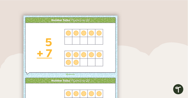 Preview image for Number Talks - Fluency to 20 Task Cards - teaching resource