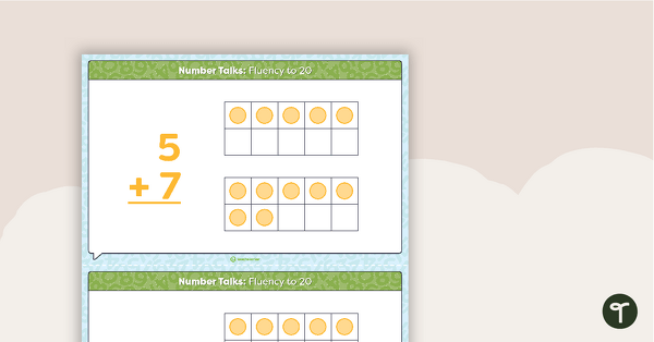 去to Number Talks - Fluency to 20 Task Cards teaching resource