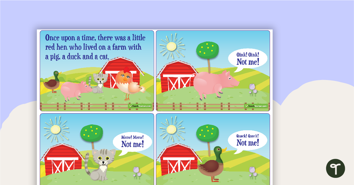 Preview image for Little Red Hen Sequencing Activity Cards - teaching resource