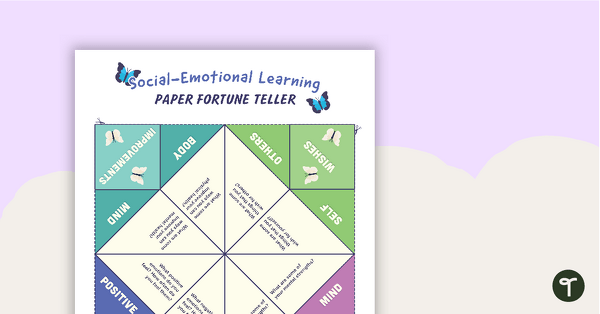 Social-Emotional Learning Paper Fortune Teller teaching resource