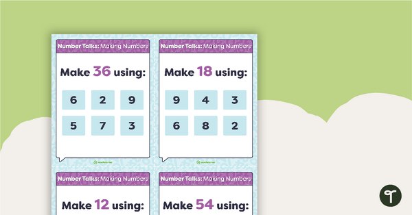 Go to Number Talks - Making Numbers Task Cards teaching resource