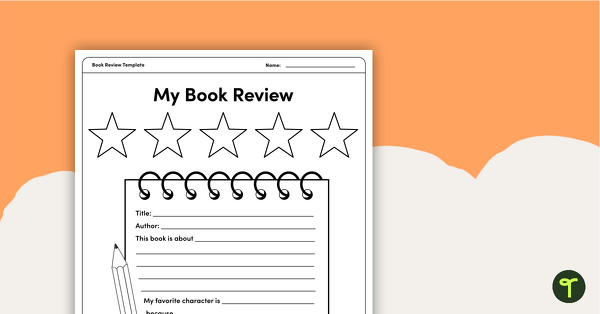 Pencil-Themed Book Review Template and Poster teaching resource