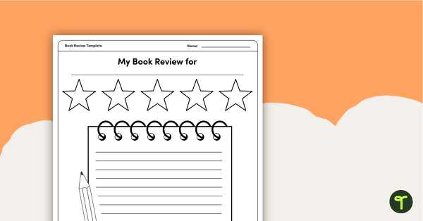 Pencil-Themed Book Review Template and Poster teaching resource