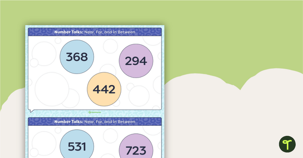Go to Number Talks - Near, Far, and in Between Task Cards teaching resource
