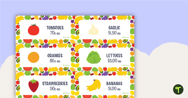 Go to Fruit and Vegetable Shop Role Play - Price Tags teaching resource