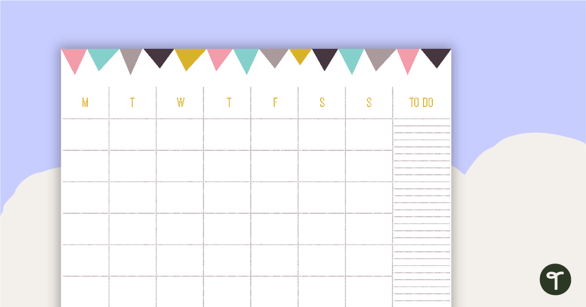 Pastel Flags - Monthly Overview teaching resource