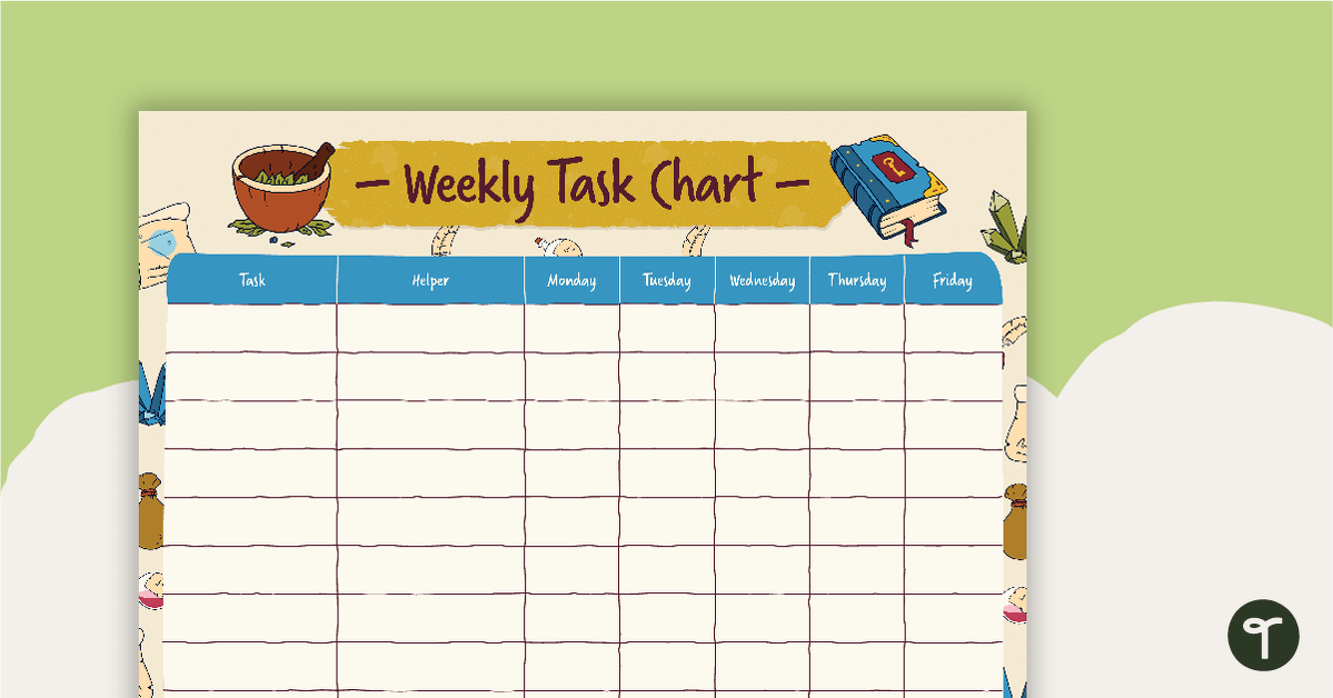 Sorcerer Supplies – Weekly Task Chart teaching resource