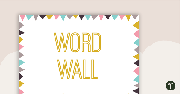 Pastel Flags - Word Wall Template teaching resource