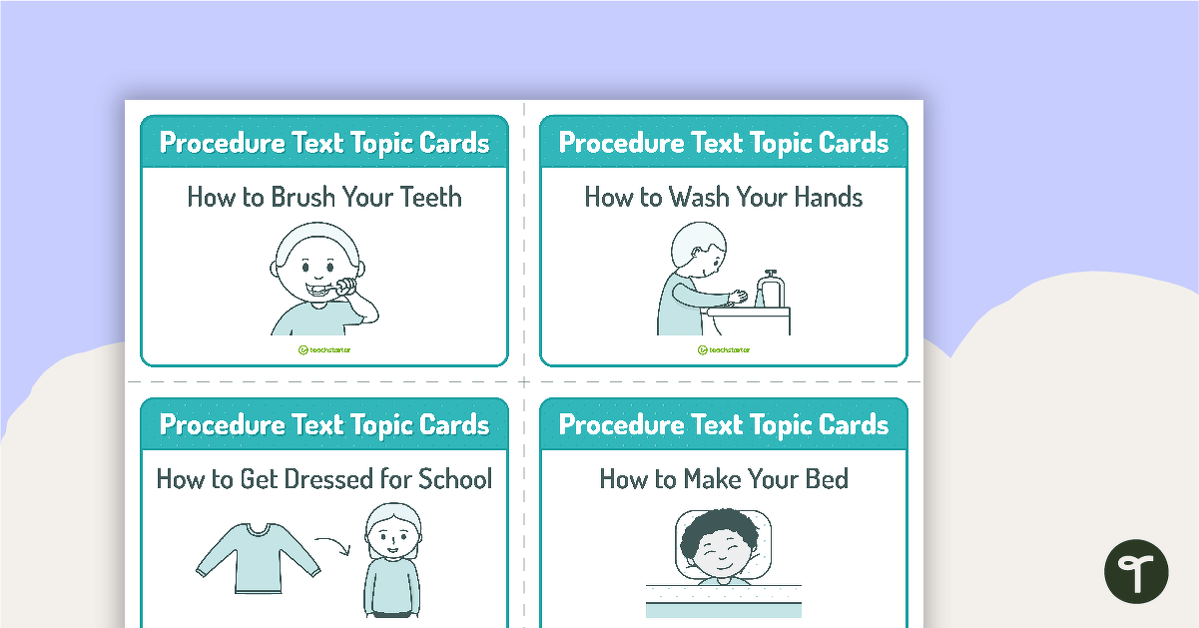 Procedure Text Topic Cards teaching resource