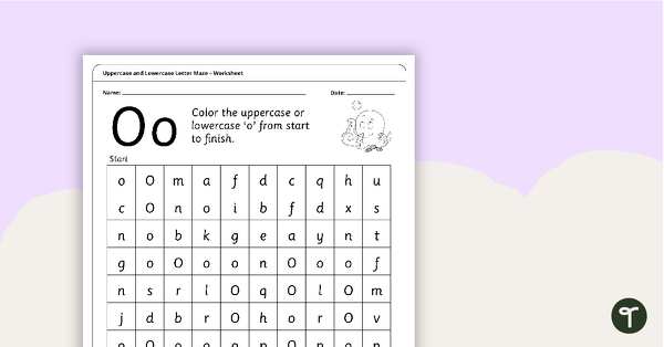 Uppercase and Lowercase Letter Maze - 'Oo' teaching resource