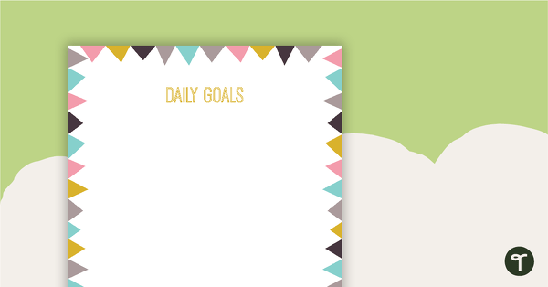 Pastel Flags - Daily Goals teaching resource