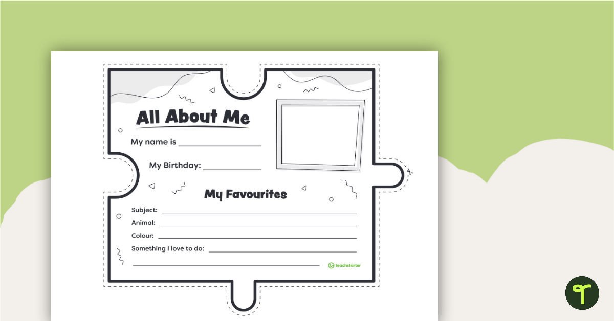 All About Me Puzzle Piece teaching resource