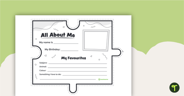 All About Me Puzzle Piece teaching resource