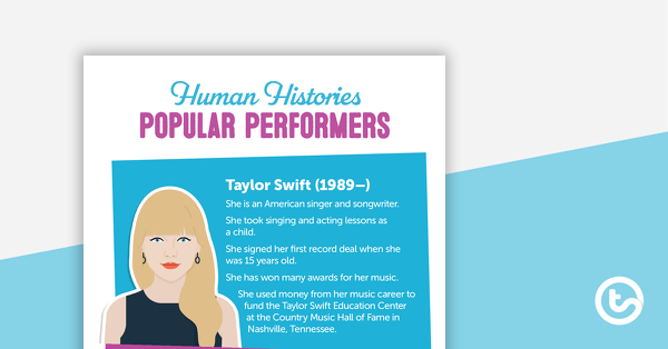Preview image for Human Histories: Popular Performers - teaching resource