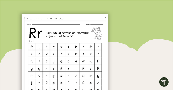 Go to Uppercase and Lowercase Letter Maze - 'Rr' teaching resource