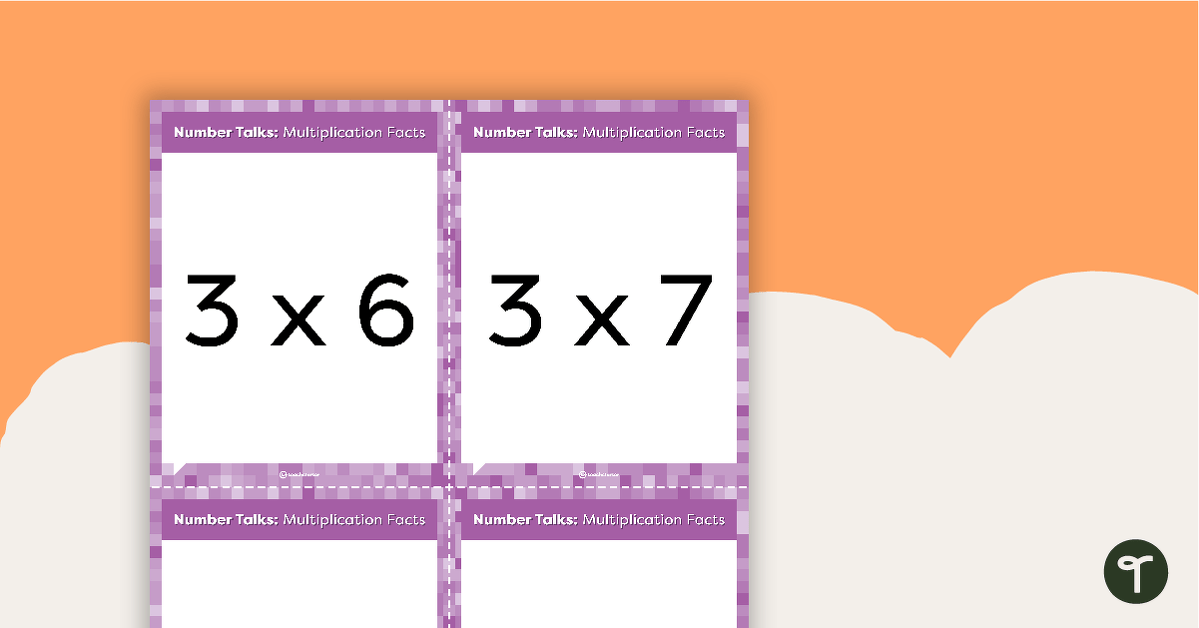 Number Talks - Multiplication Facts Task Cards teaching resource