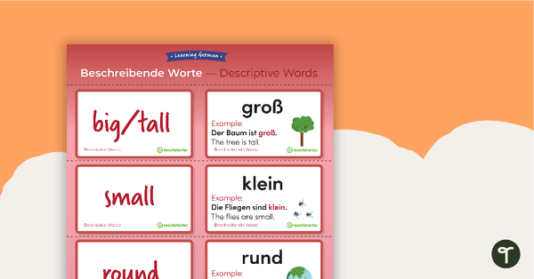 Descriptive Words – German Language Flashcards teaching resource