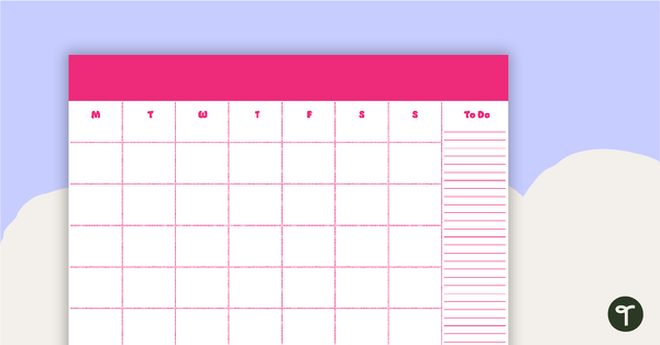 Preview image for Plain Pink - Monthly Overview - teaching resource