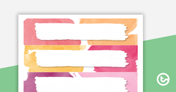 Vibrant Watercolour - Tray Labels teaching resource