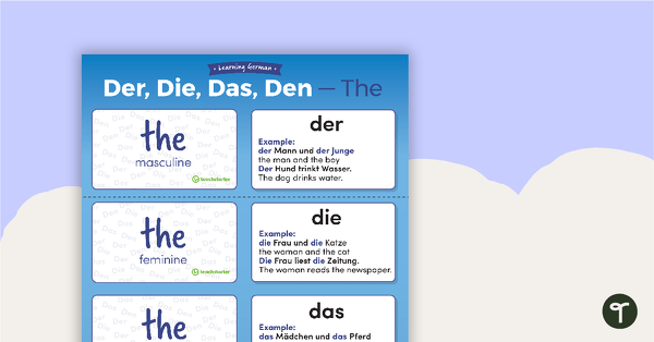 The – German Language Flashcards teaching resource