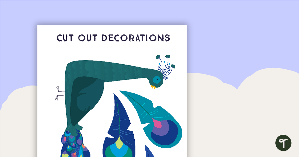 Preview image for Proud Peacocks - Cut Out Decorations - teaching resource