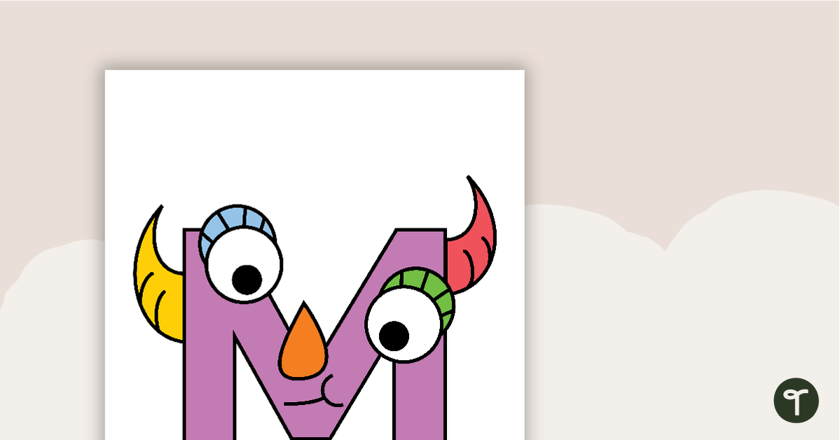 Letter Craft Activity - 'M' is For Monster teaching resource