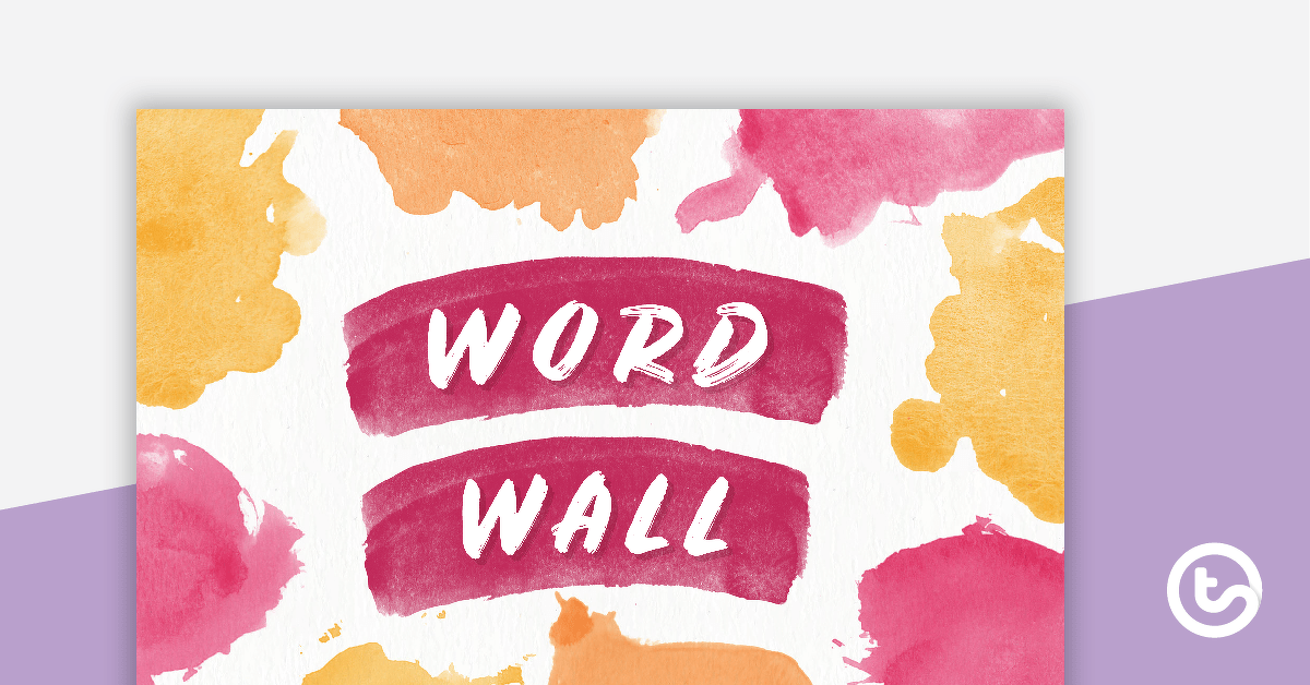 Vibrant Watercolour - Word Wall Template teaching resource