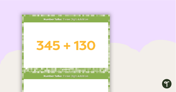 Preview image for Number Talks - Three-Digit Addition Task Cards - teaching resource