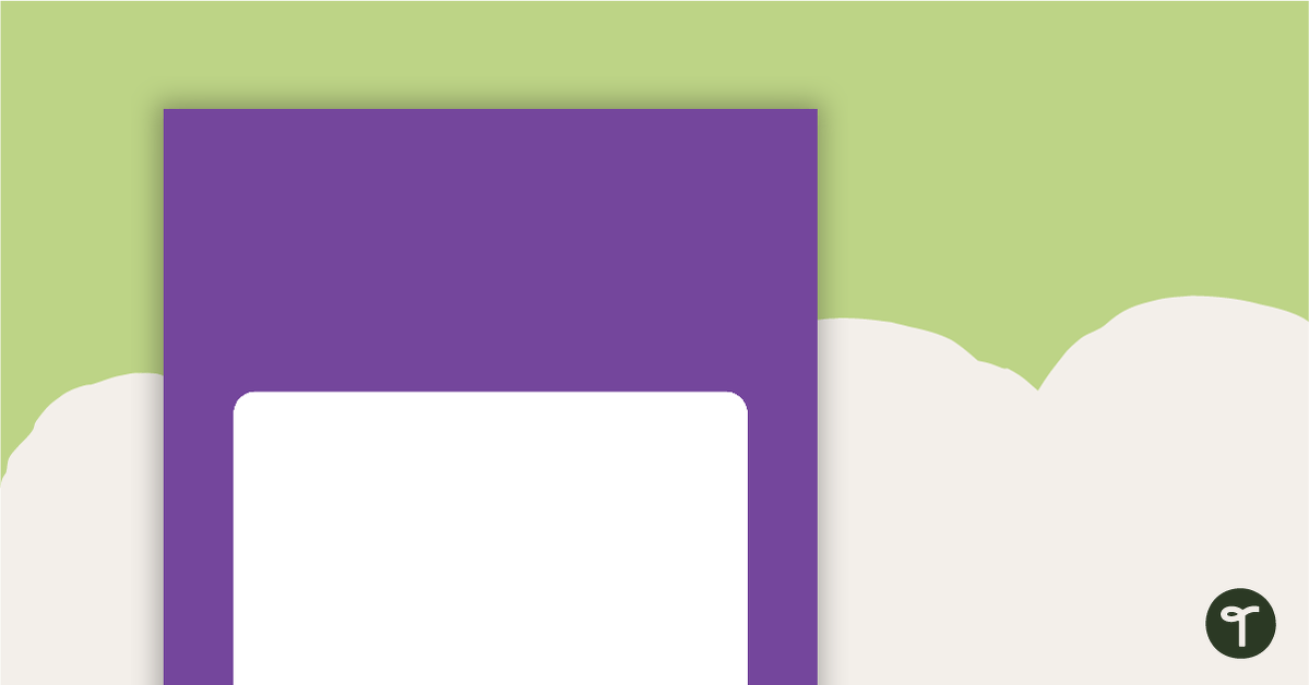 Plain Purple - Diary Cover teaching resource