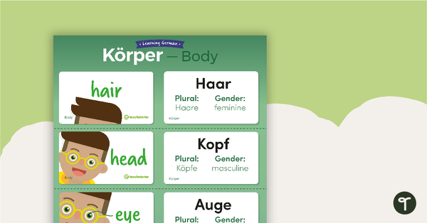 Go to Body – German Language Flashcards teaching resource
