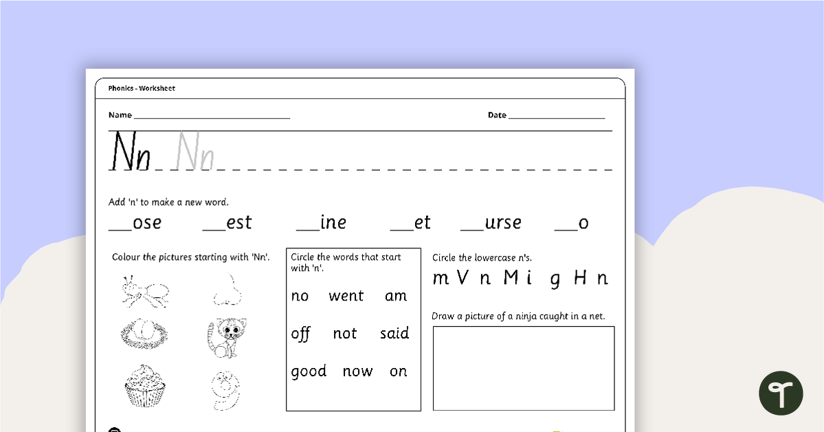Letter Nn - Alphabet Worksheet teaching resource